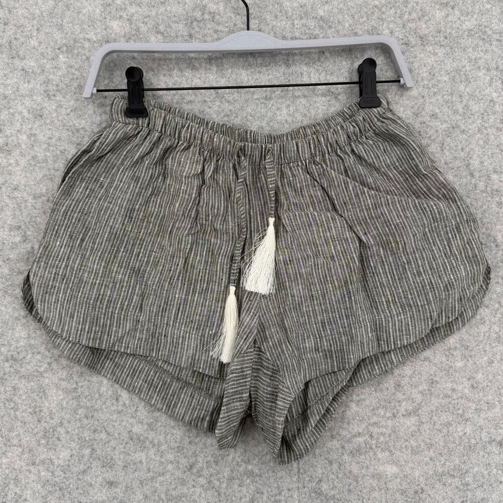 Natalie Martin Green Striped Tash Shorts Size Medium
